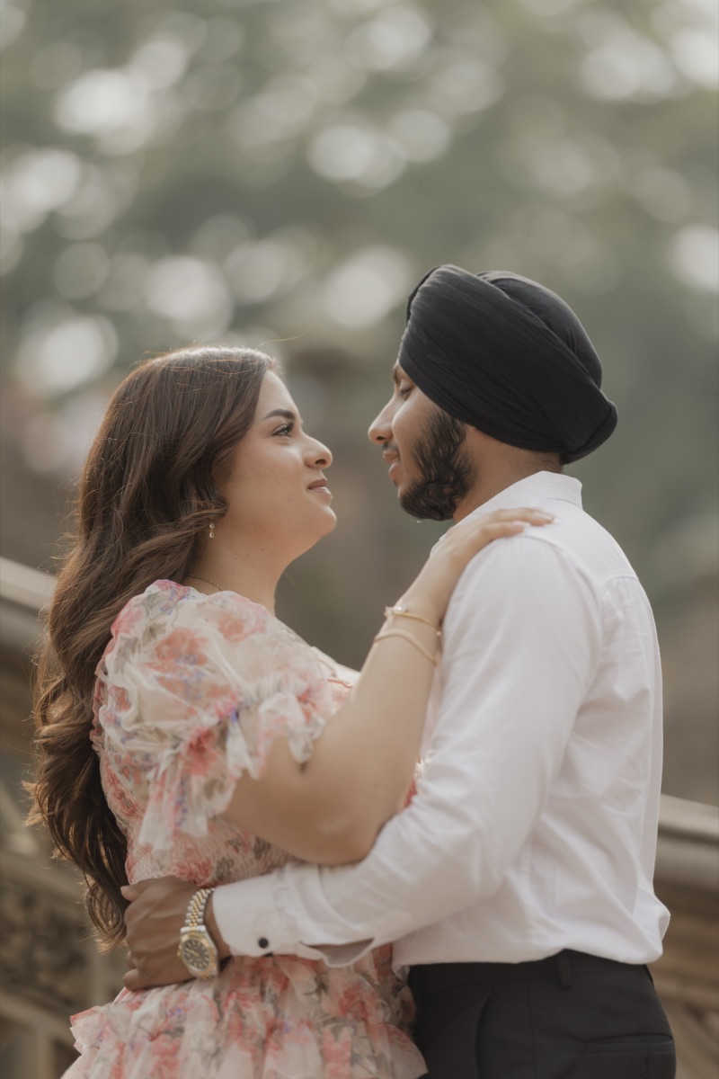 South Asian engagement portrait